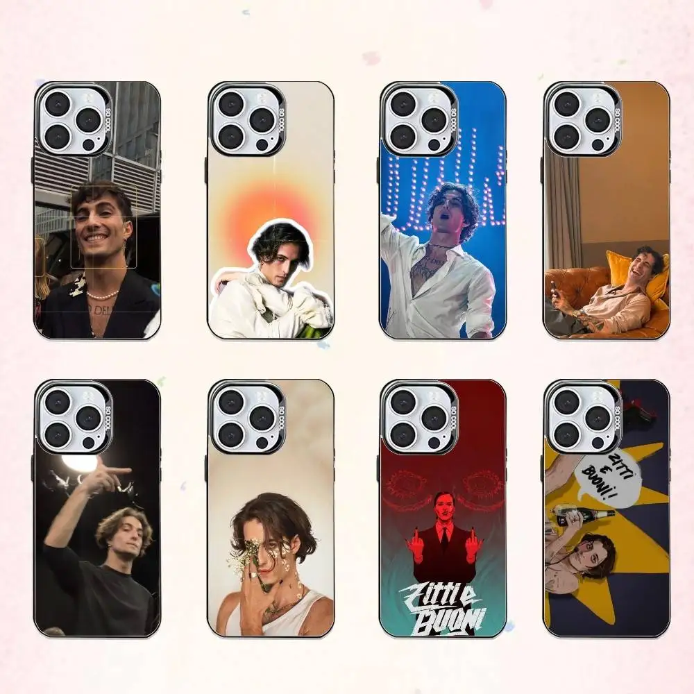 

B-Band D-Damiano D-David Phone Case For iPhone17,16,15,14,13,12,11 Plus,Pro Max Colored Silver Plated Inside Cover