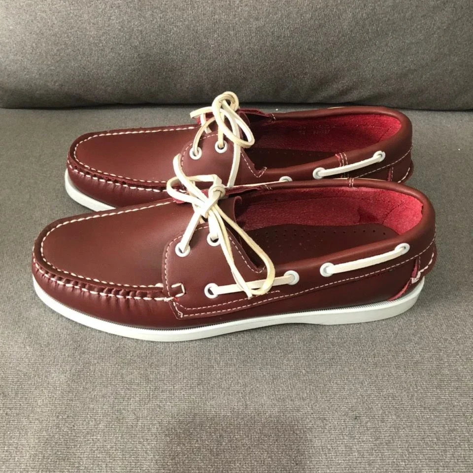 2024 Handmade Genuine Leather Classic Docksides Boat Shoes Mocassins Shoes Mens Casual Loafer Board Shoes