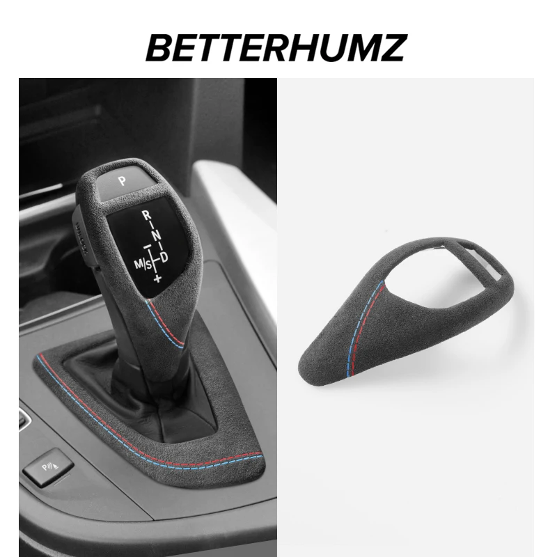 Для BMW F20 F30 F10 F31 F32 F36 F34 F22 X3 X4 X5 X6 Изготовлен из алькантары Автомобильная крышка ручки переключения передач Накладка на панель Интерьерные аксессуары