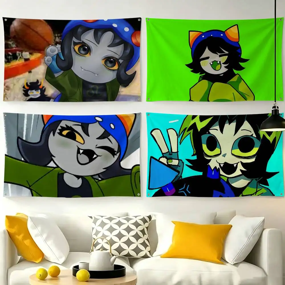 Funny Game MSPA Nepeta Leijon  Flags for Bedrooms Home Decor Items Outdoor Decors Garage Decoration Flaga