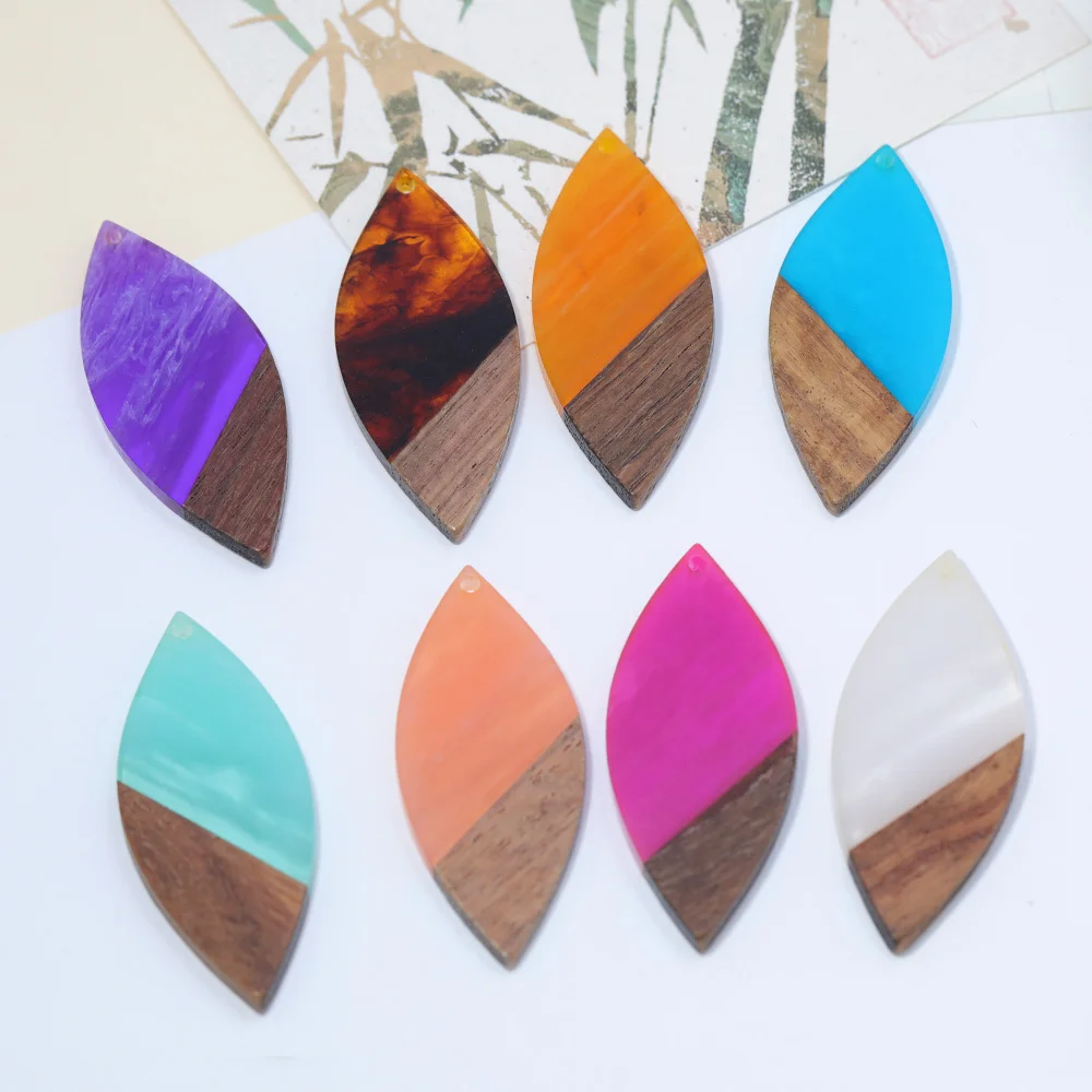 

Cordial Design 22*53MM 50Pcs DIY Making/Earring Findings/Hand Made/Leaf Charms/Natural Wood & Resin/Jewelry Accessories #18493