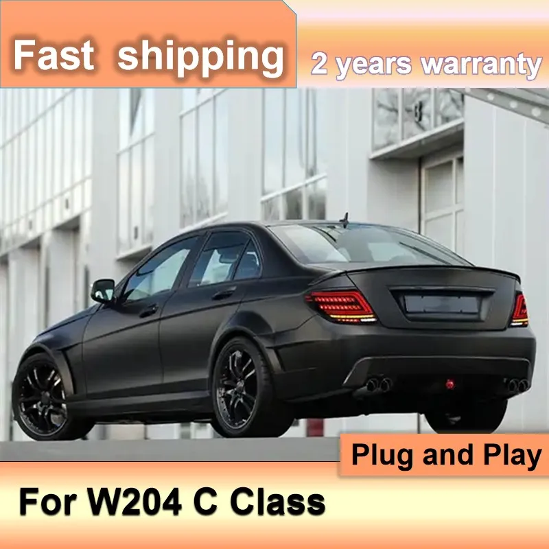 Car Accessories for Mercedes W204 Taillights 2007-2014 Benz C Class Tail Light DRL+Turn Signal+Brake+Fog+Reversing