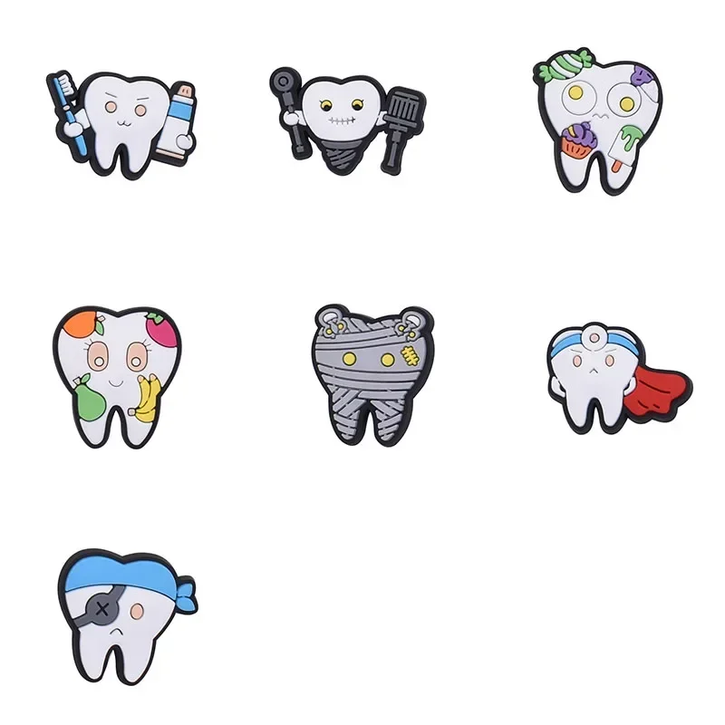 

Shoe Charms for Crocs Accessories Q Edition Teeth Shoes Charm for Croc Decorations Pins Men Accessory Jeans Woman Clogs Clips