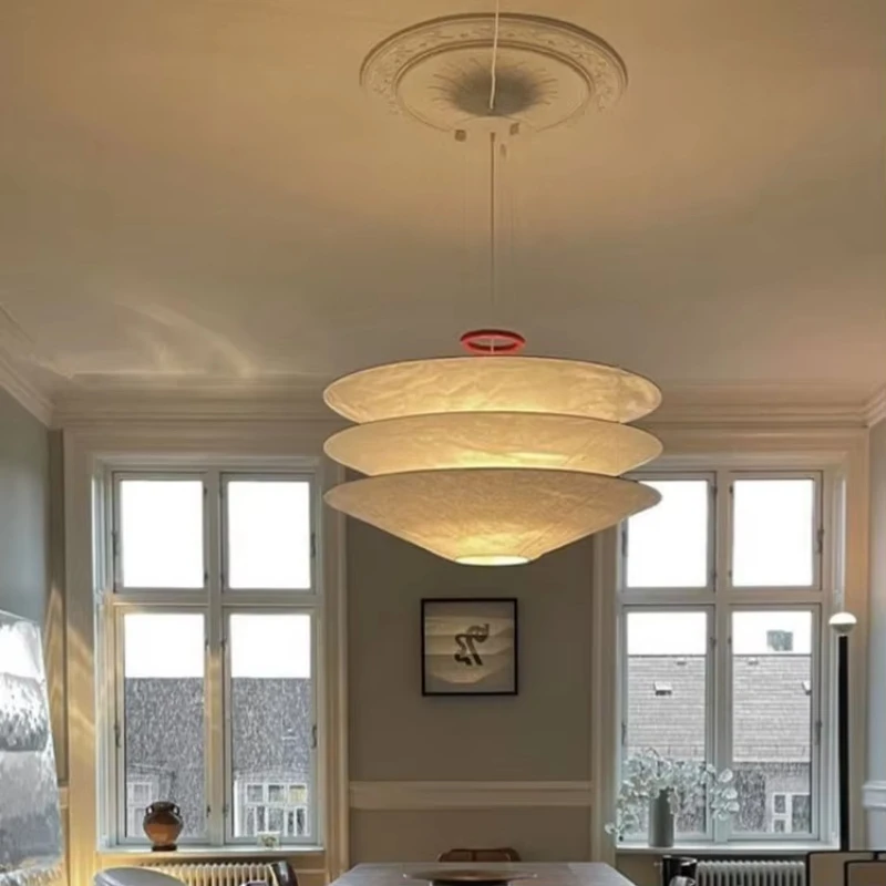 Modern Circular Layering Paper Led Pendant Lights Minimalist for Living Dining Room Bedroom Metal Design Ceiling Chandelier