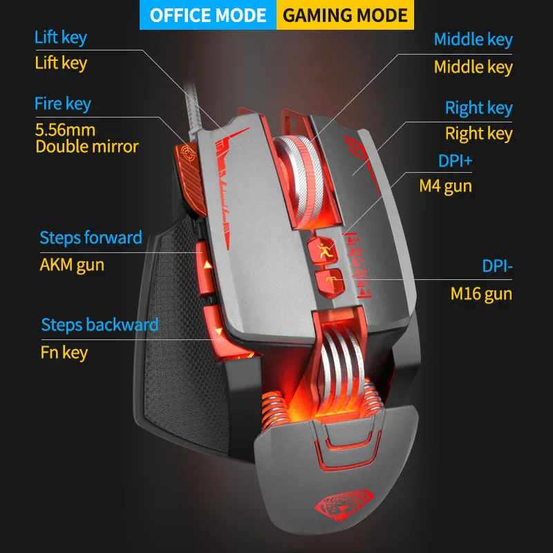 M7 Metal Water-cooled Mechanical Wired Mouse Rgb Luminous Gaming Counterweight Usb Gaming Office Mouse Computer Accessories Gift