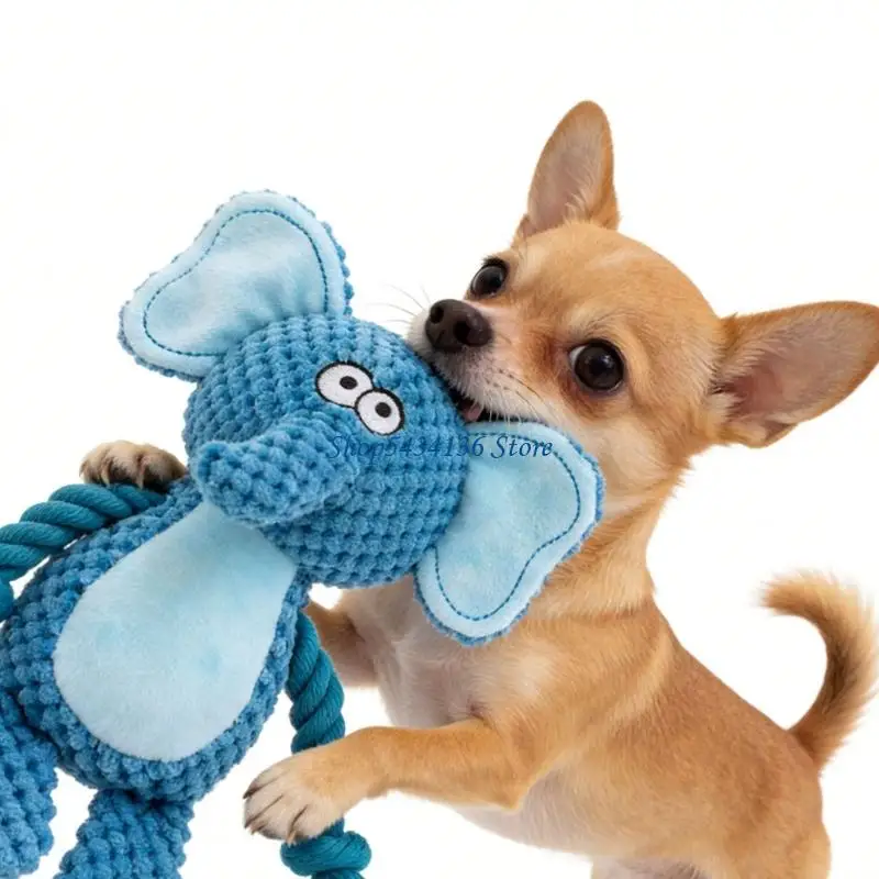 H7ED Dog Teeth Cleaning Toy Squeaky Plush Cotton Rope For Enhances Durability And Fun Interactively Game