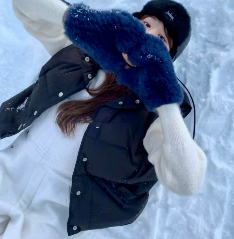 Bla Barnet エイト ダウンベスト 2025 冬 暖かい ホワイトグースダウン ルーズ 多用途 レディース パファーベスト 通勤 スタイリッシュ ロング スリ...