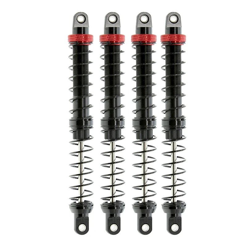 4Pcs Öl Einstellbare Feder Stoßdämpfer Dämpfer Dual Bühne Stoßdämpfer Für 1/10 D90 SCX10 TRX4 RC Auto Lkw Crawler, 120Mm