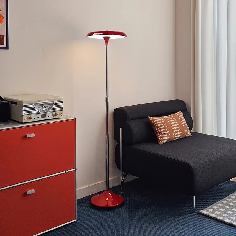 Bauhaus Style LED Eye-Protection Floor Lamp, Dimmable Modern Minimalist Living Room Bedroom Study UFO Light