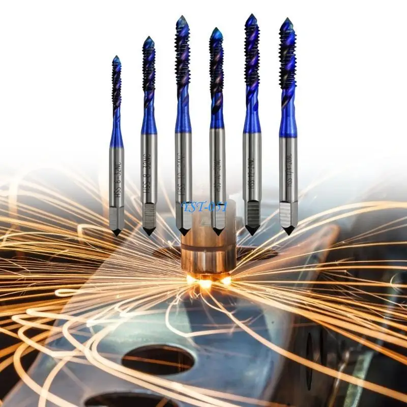 

E15A 6Pcs Spirals Tap Countersink Drill Reamer Metal Tapping Chamfering Tool