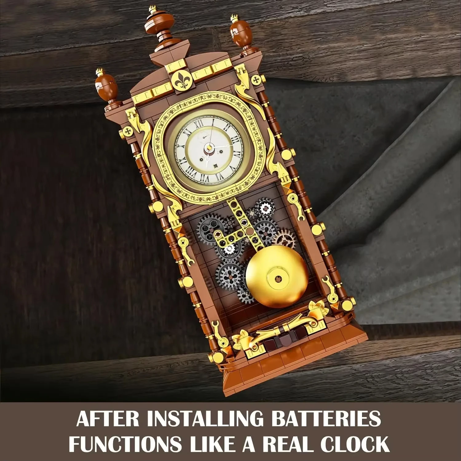 

Assembling building blocks, hanging clocks, classical style study decorations, birthday gifts, creative decorations