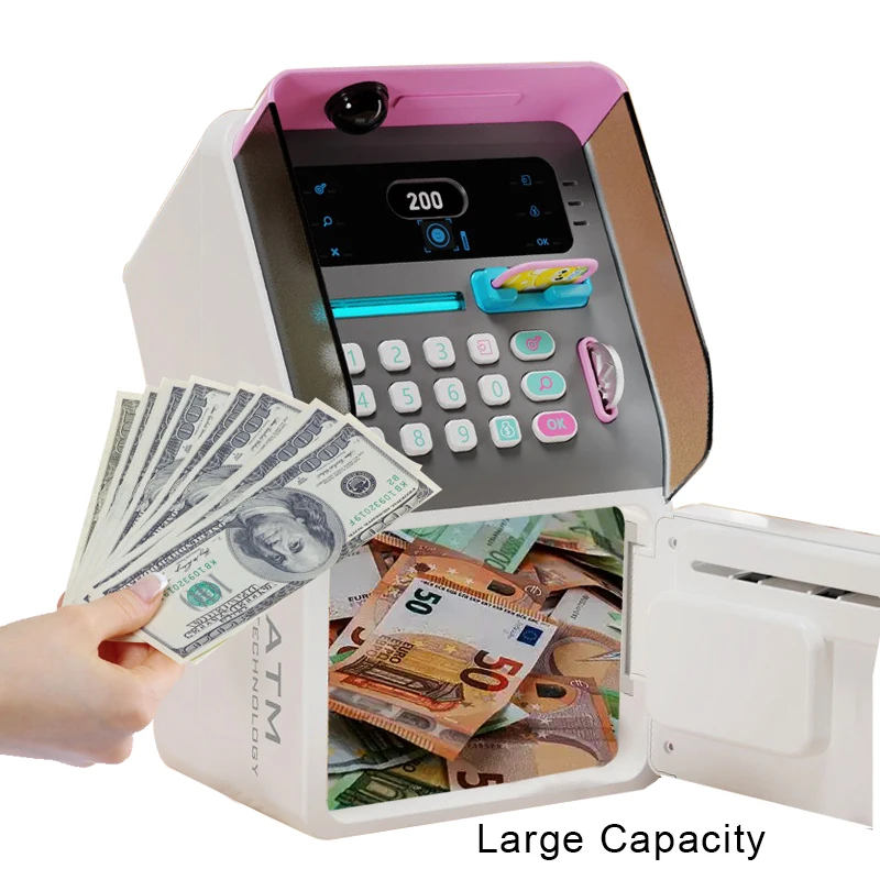 

ATM Deposit and Withdrawal Machine, Children's Savings Piggy Bank with Password Boxes, New Birthday Gift