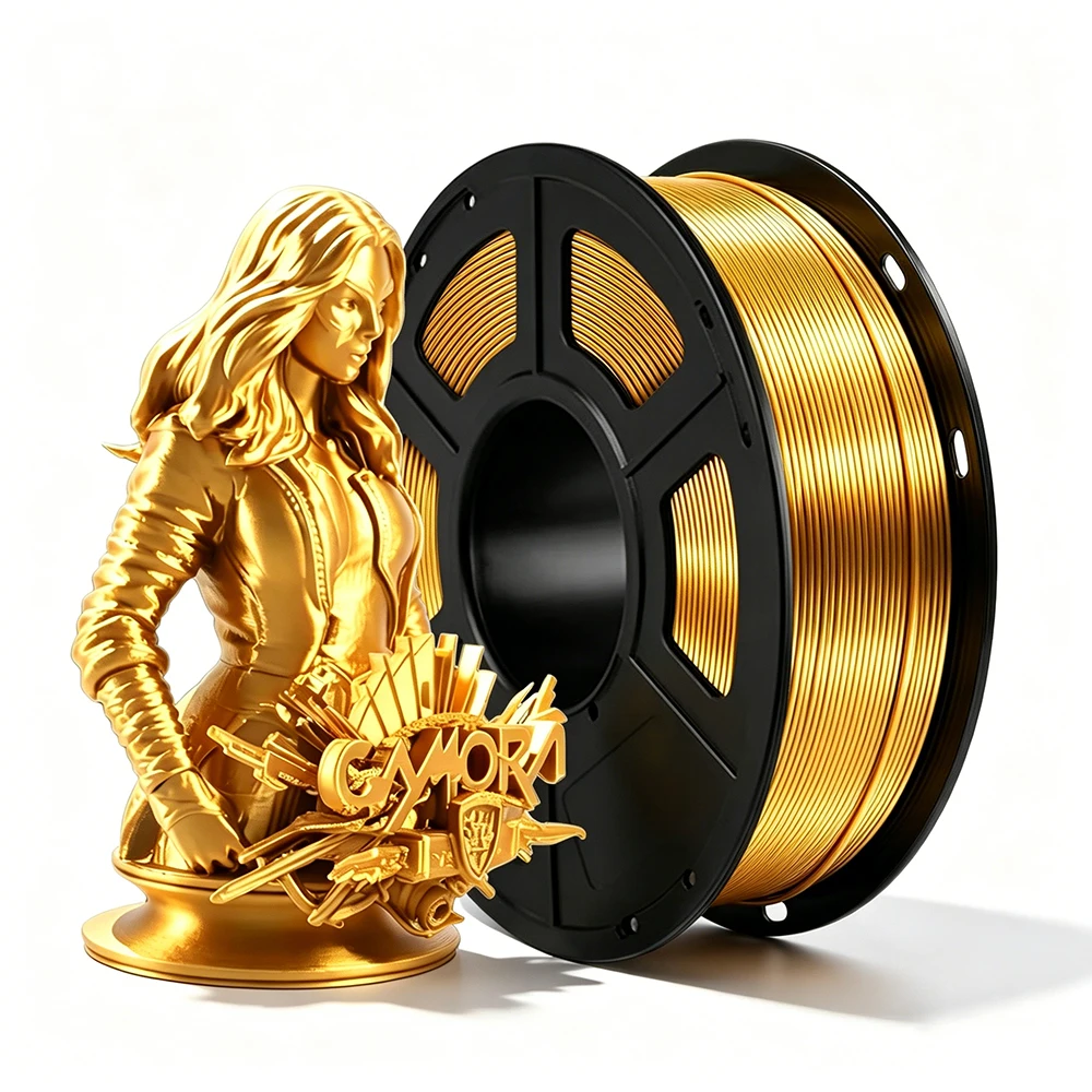 250g,500g,1kg PLA Silk Gold 1.75mm PLA Luxury Silky Luster 3D Printer Filament Shiny Silk Feeling Like For 3d Printing Materials