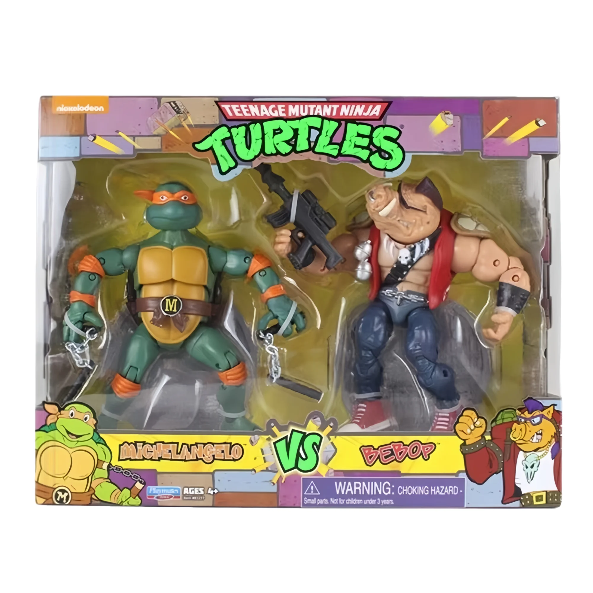 

Teenage Mutant Ninja Turtles Mutant Michelangelo VS Bebop Anime Action Figures Toys Collection Hobby Ornament Birthday Gift Toy