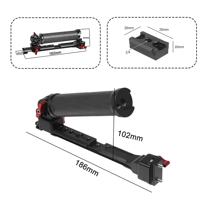 Verbesserter faltbarer Einzelhandgriff für DJI Ronin RS2 RS3 PRO RS4 Mini RSC2 Handheld Gimbal Mount Carbon Fiber Extension Grip – Detail 18