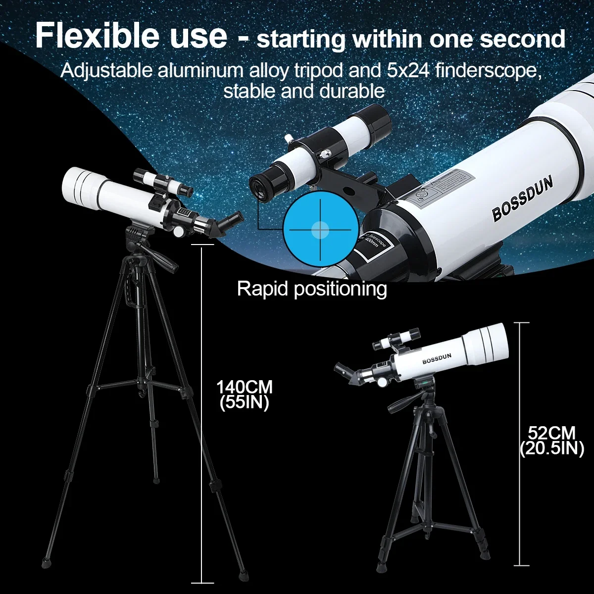 Imagem -05 - Telescópios Astronômicos Profissionais para Crianças Lua Estrelas Espaço Profundo Monocular Melhor Presente 333x