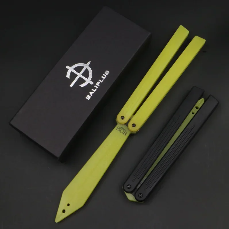 

HOM ST Practice Plastic Unshaved Folding Pocket EDC Balisong Trainer