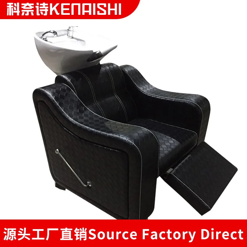CX seated shampoo chair semi-reclining shampoo bed ceramic basin hair salon high-end shampoo chair