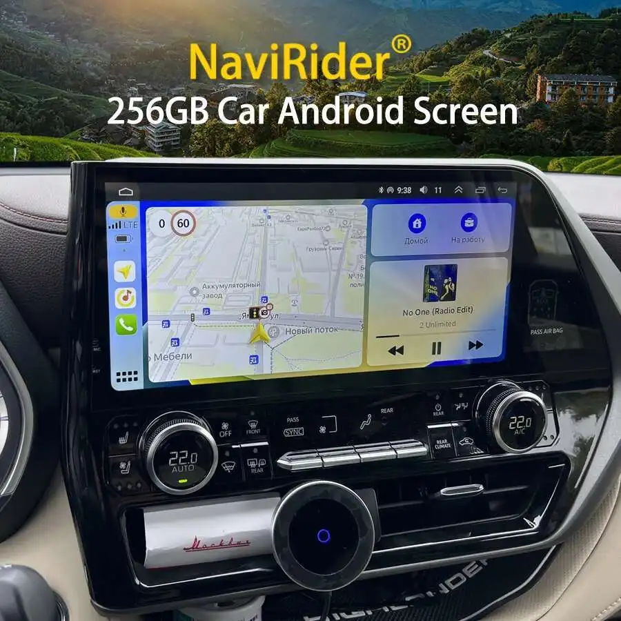 Naviride Multimedia Receiver Android 14 Player For Toyota Highlander Crown Kluger 2021 2022 2023 GPS Navi Car Radio Bluetooth
