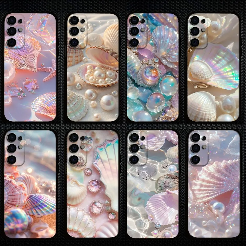 

beauty colorful shell Phone Case For Samsung S25/S24/S23/S22/S21/S20/Plus,Fe,Lite/Others Black Cover