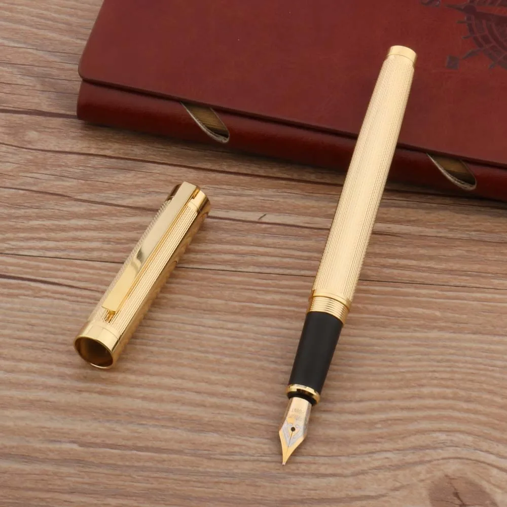 luxury GOLDEN Medium Nib Star pattern waves Fountain Pen signature elegante PEN Stationery Office Supplies