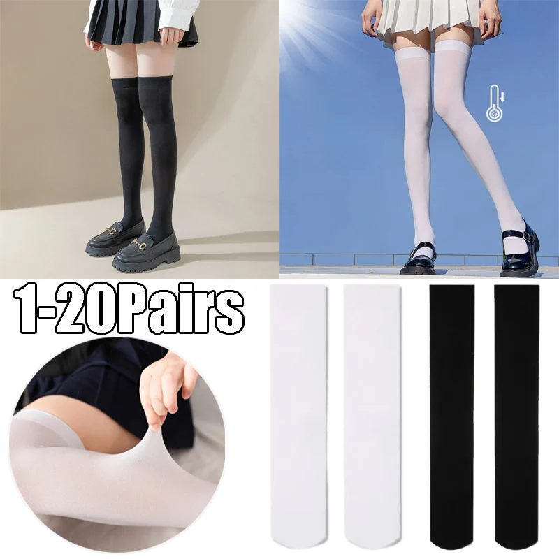 Classic Seamed Stockings Set Sophisticated Black White Sheer Knee-High Socks Lightweight Spring Legwear Essential