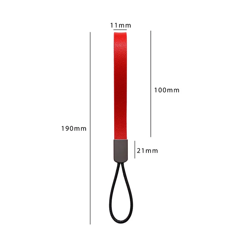 High-quality Long Wristband Car Keychains Pendant Bright Color PU Leather Keychain Accessories Simple Couple Key Chains Lanyard