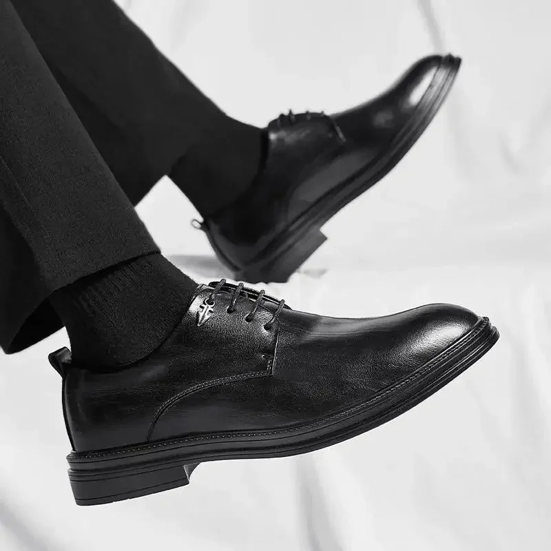 Italienische Herren Leder schwarze Krawatte Kleid Herren Oxford Büro Hochzeits schuhe