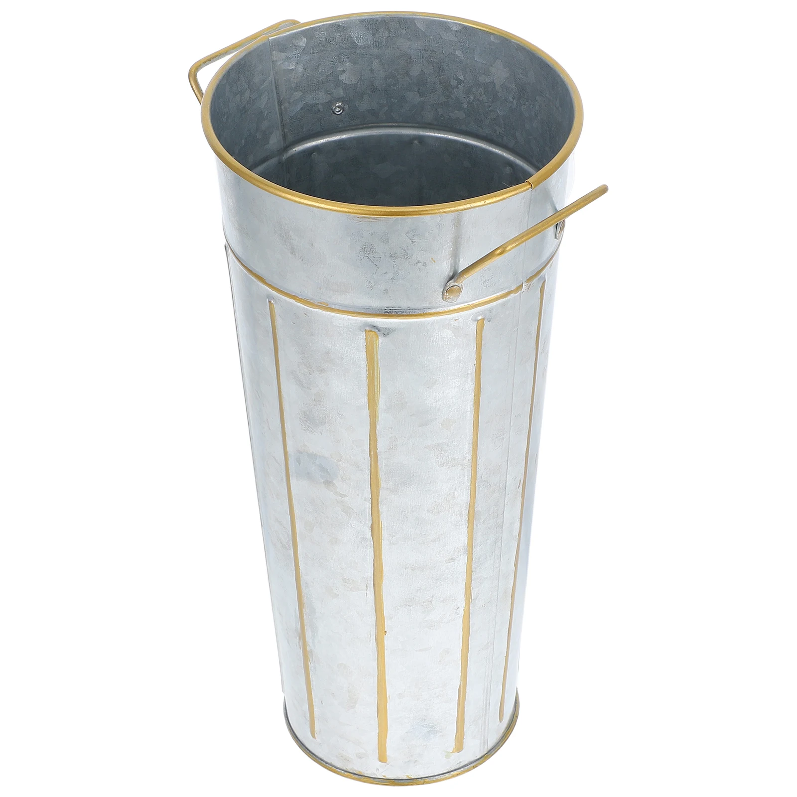 

1pc Iron Tin Vase Metal Bucket for Dried Flowers Arrangement Water Proof Floral Decor Home Office Use