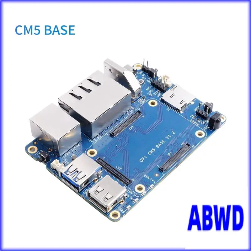 لوحة قاعدة WD-CM5 مع منافذ LAN 2X2.5G، ومنفذ 1Xgigabit LAN، وموصلات CM5 القياسية، ولوحة حامل CM5 لـ Orange Pi CM5