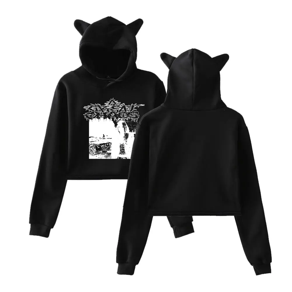 

Ken Carson Vintage 90s Streetwear logo Hoodie Merch Hoodies Sweatshirts for Girls Cat Ear Crop Fashion Sports Pullover