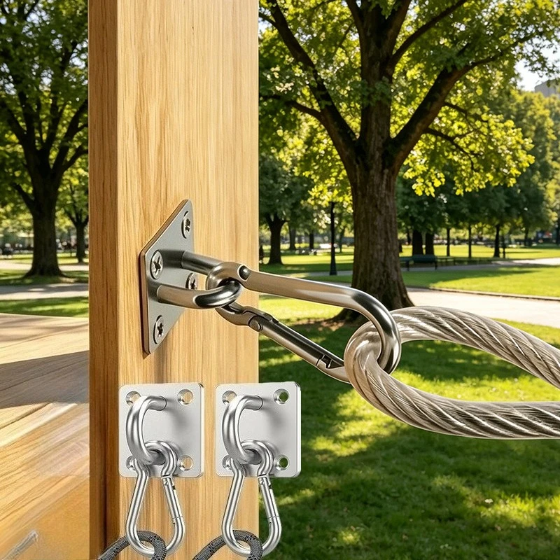 Heavy-Duty 304 Stainless Steel Auxiliary Hooks, D-Shaped Eyelets, 362.87 KG Load Capacity, Hardware Nail Hook Rings