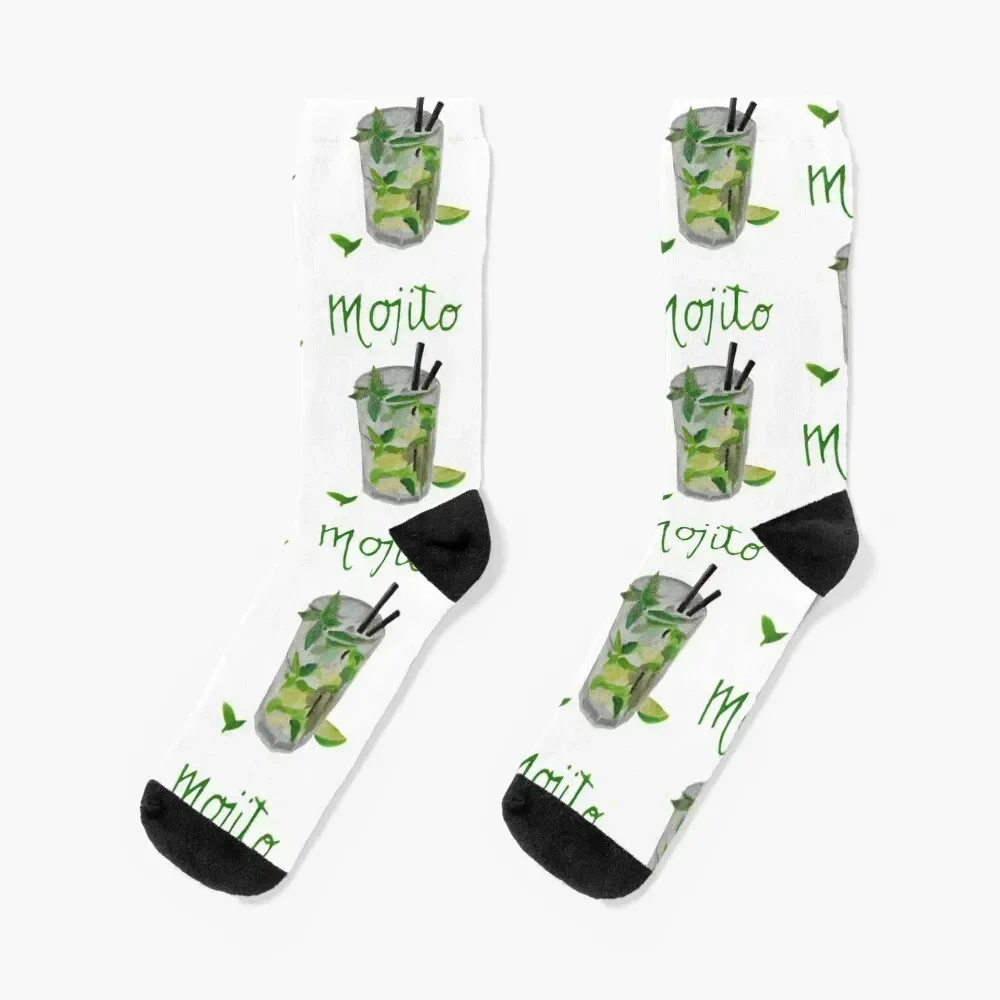 

Mojito cocktail paintig Socks Men's Wholesale crazy set Ladies Socks Men's