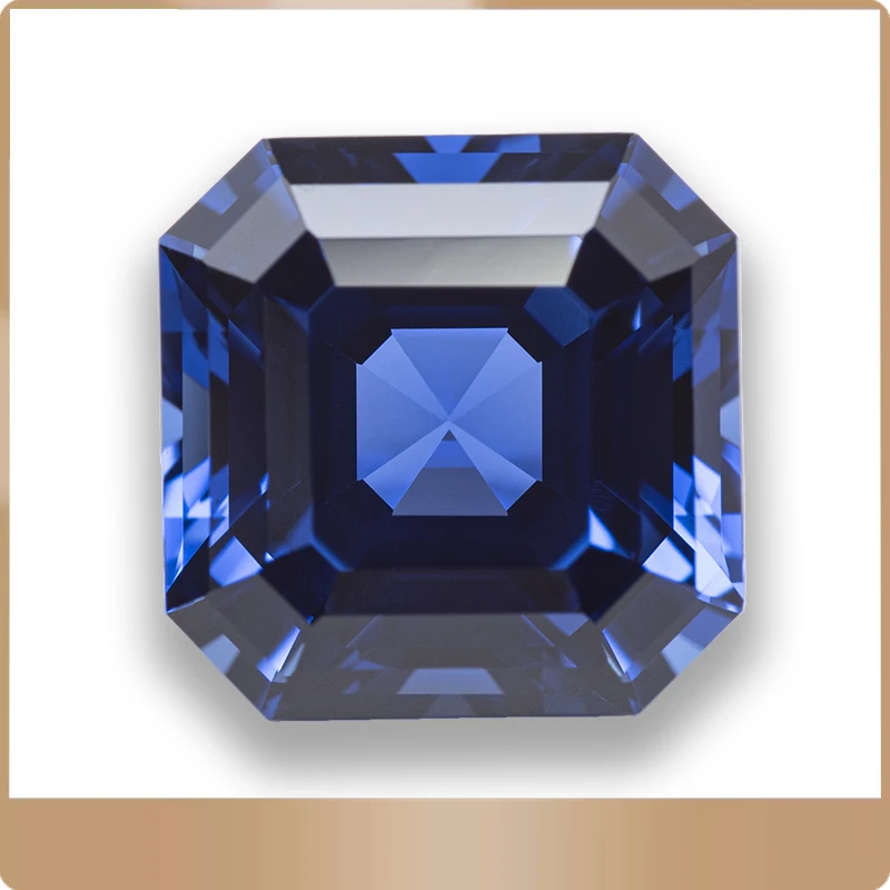 

Lab Grown Sapphire Royal Blue Color Square Asscher Cut VVS1 Charms DIY for Jewelry Making Material Selectable AGL Certificate