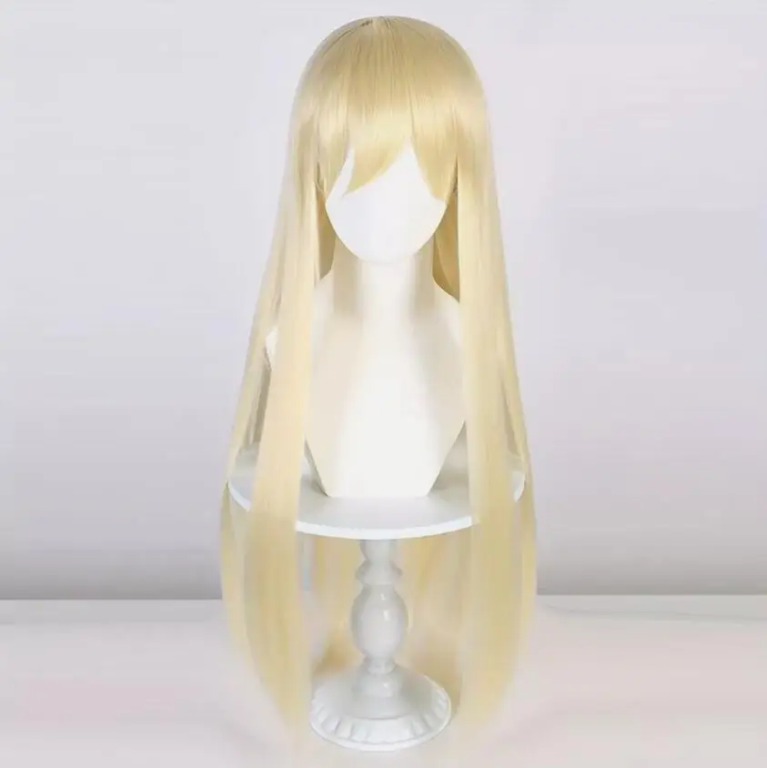 Anime Cosplay Prinses Kostuum Pruik Blonde Pruik Lange Rechte Pruik Synthetische Pruik