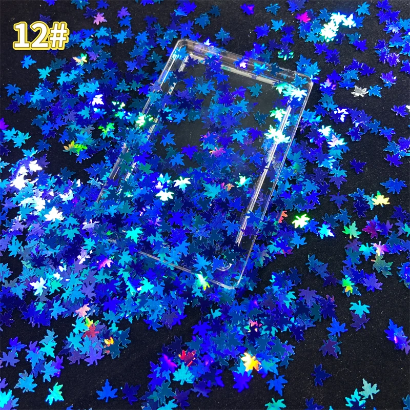 10g/bag 6mm Maple Leaves Nail Glitter Sequins Mixed Shiny Fallen Leaf Flakes DIY Autumn Nail Art Decoration Accessories Tool