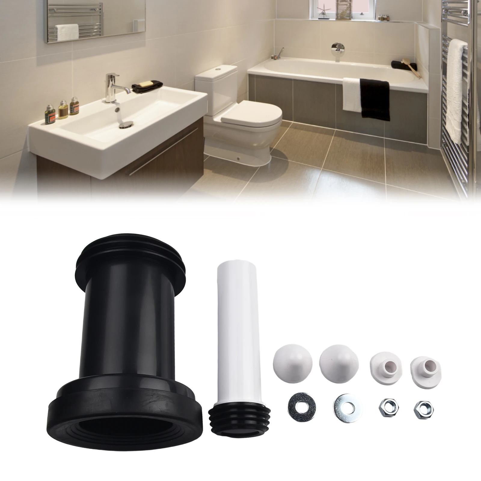 New Connection Pipe Set Bathroom Widgets Satin Chrome Wall Hung Brand-new For Geberit for duofix Cistern Pan Connection Pipe