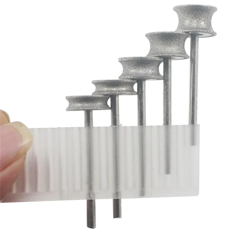 A27F-grove korrel diamantboren, 5 stuks concave boog 1/8 "schacht diamantgemonteerde graveerbits (80 # )