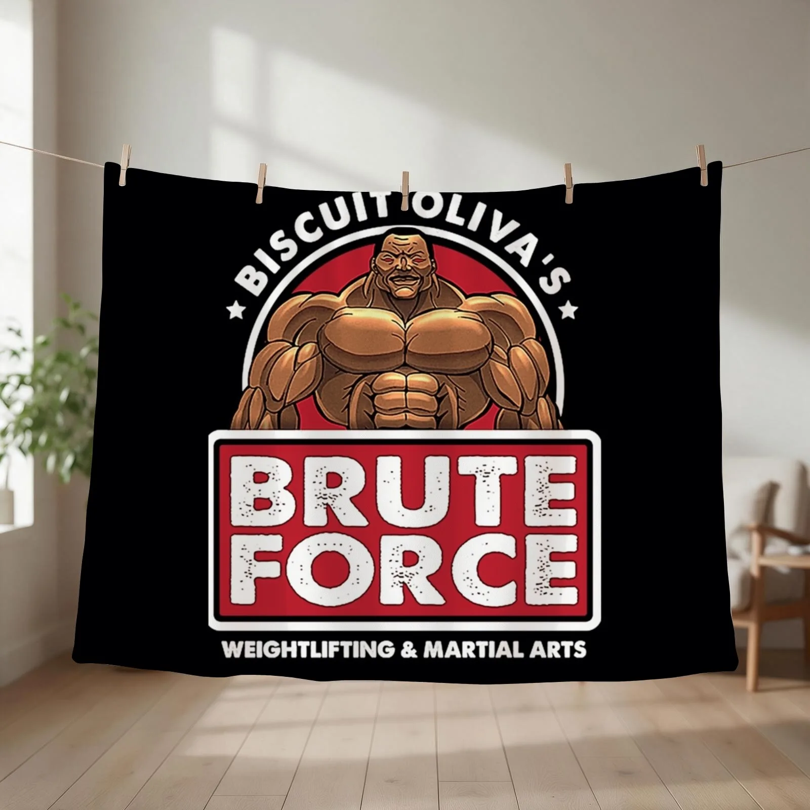 Biscuit Oliva&x27;s Brute Force . Throw Blanket couch cozy soft plush fuzzy picnic outdoor blanket