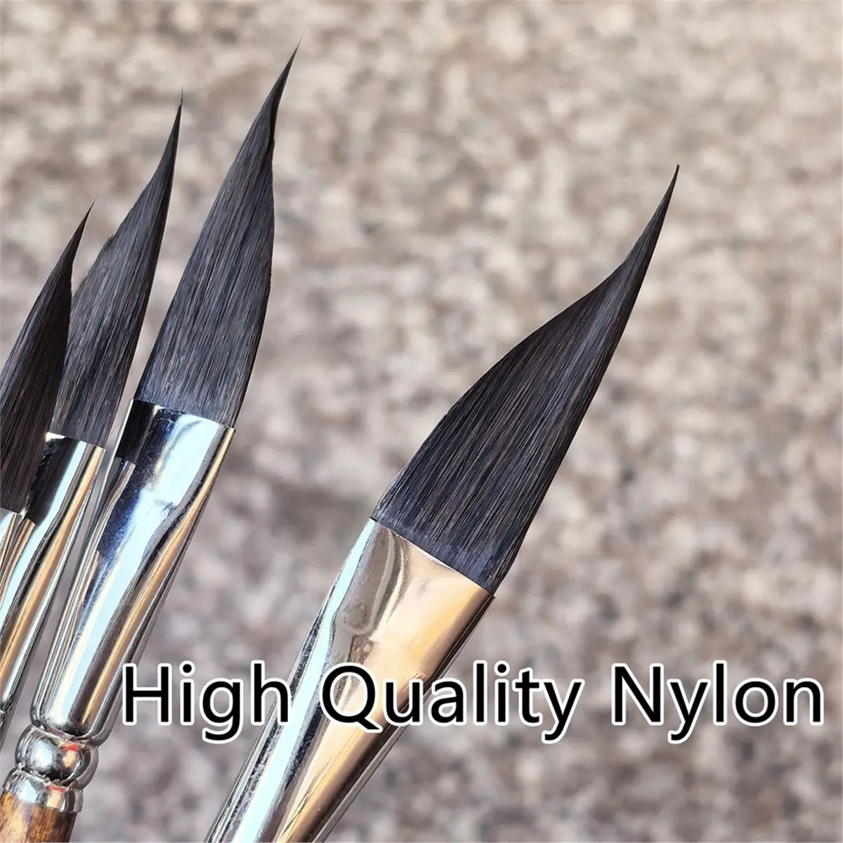 4pcs Pull Wire Paint Brush Gouache Nylon Hair Knife-Shaped Watercolor Pen Set Hand-Painted Art Drawing Brush