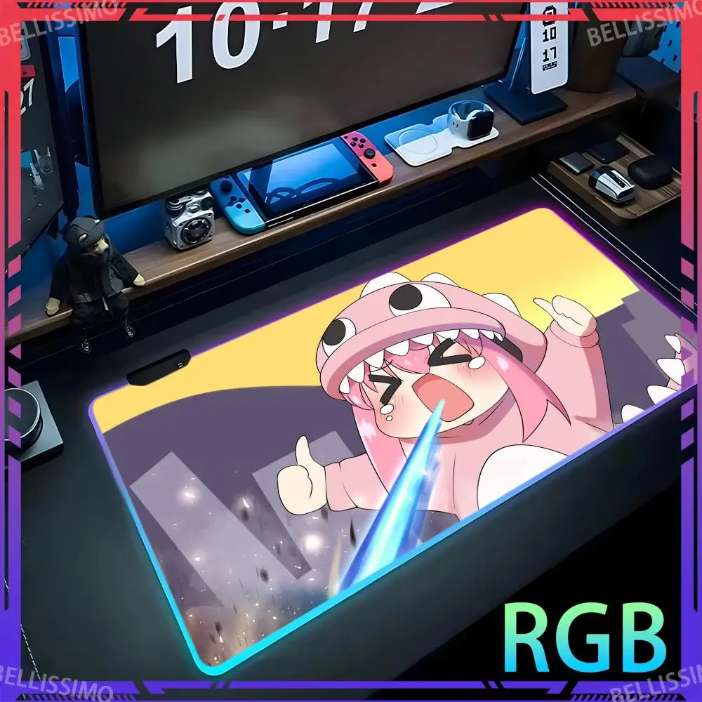 B_bocchi_The_Rock Gaming keyboard pad RGB anime pad RGB Cute desk pad mouse Cute desk accessories pad