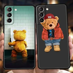 Cartoon Bear Phone Case For Samsung Galaxy S24 S23 S22 S20 S21 FE Ultra S24 S23 S10 S10E S9 S8 Plus 5G Phone Cover Fundas Bags