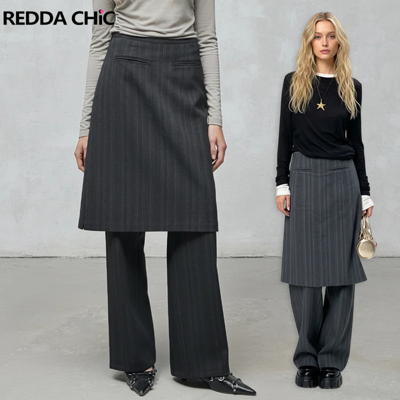 REDDACHiC مريح القطن مقلمة السراويل للمرأة عالية الارتفاع Bootcut كلينفيت تنّورة ملفوفة بنطلون مكتب العمل ملابس رسمية غير رسمية