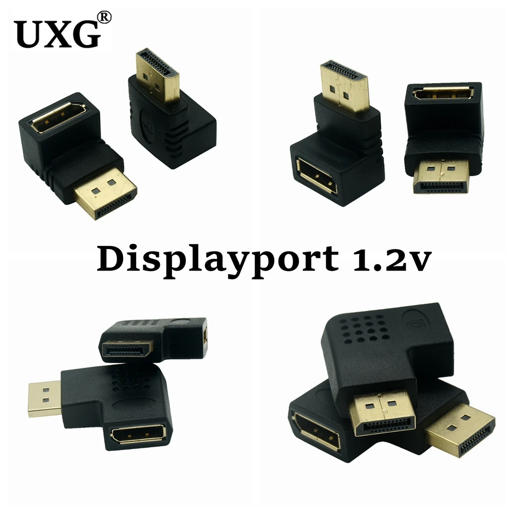 90-degree Displayport cable adapter Dp male to female left right angled Displayport cable Upward down displayport 1.2V adapter