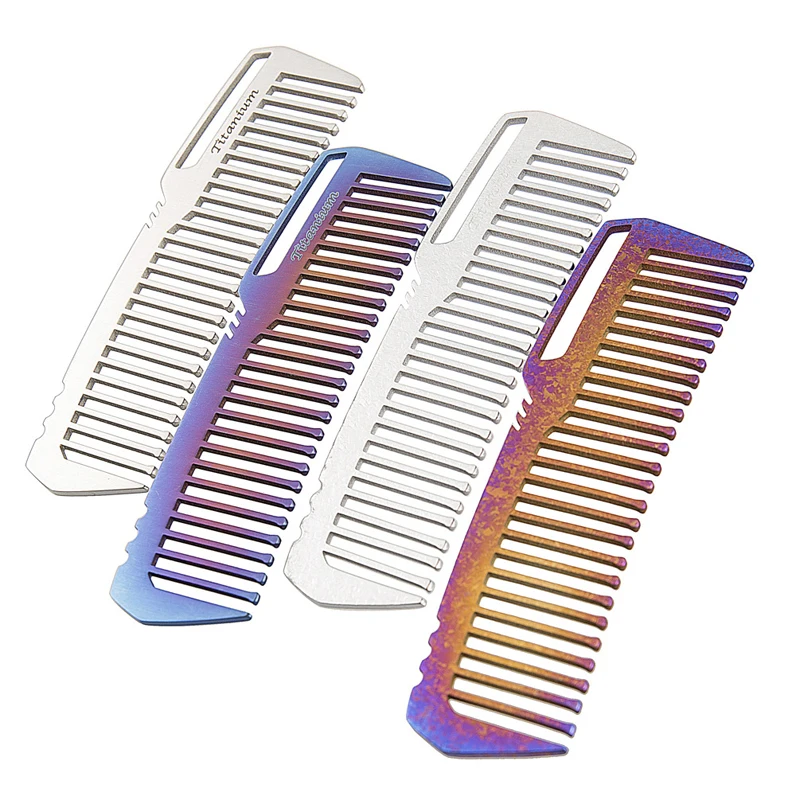 

Rustless Pure Titanium Comb Mini Portable Anti-Static Hairdressing Comb Super Light Titanium Alloy Comb Outdoor Small Accessory