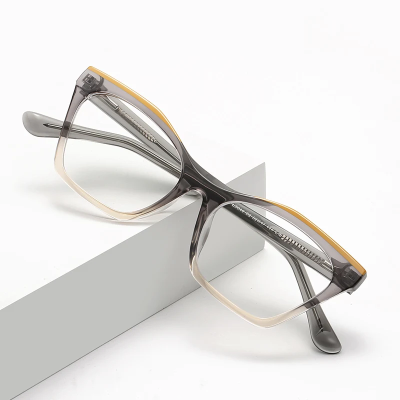 キャットアイファッション スプリットカラー ブルーライトカットメガネ 個性的なデザイン TRフレーム スプリングヒンジ 頭を締め付けない
