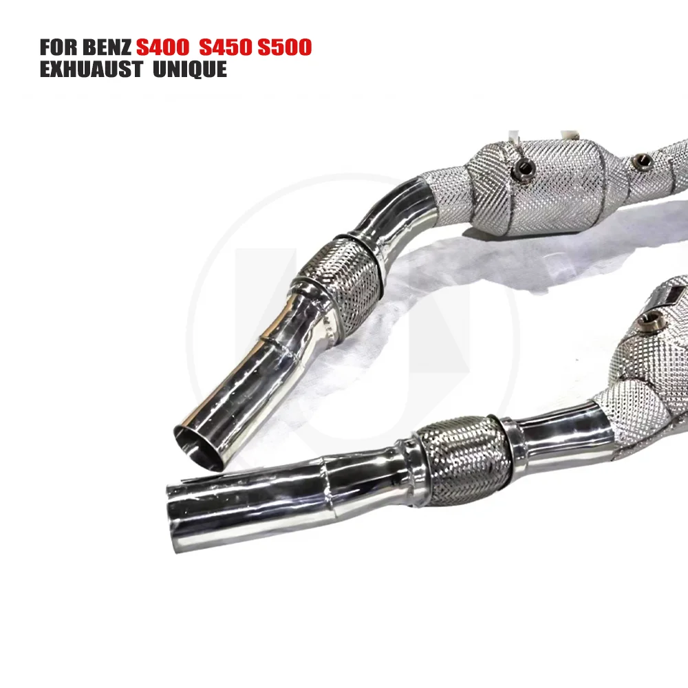 Exhaust System High Flow Performance Downpipe for Mercedes Benz S400  S450 S500 3.0T W223  2021Catted Catless Pipe