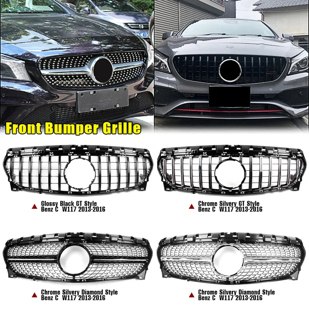 

Car Front Bumper Grille for Mercedes Benz CLA Class W117 2013 2014 2015 2016 Sport Racing Front Inlet Bumper Grille GT Style
