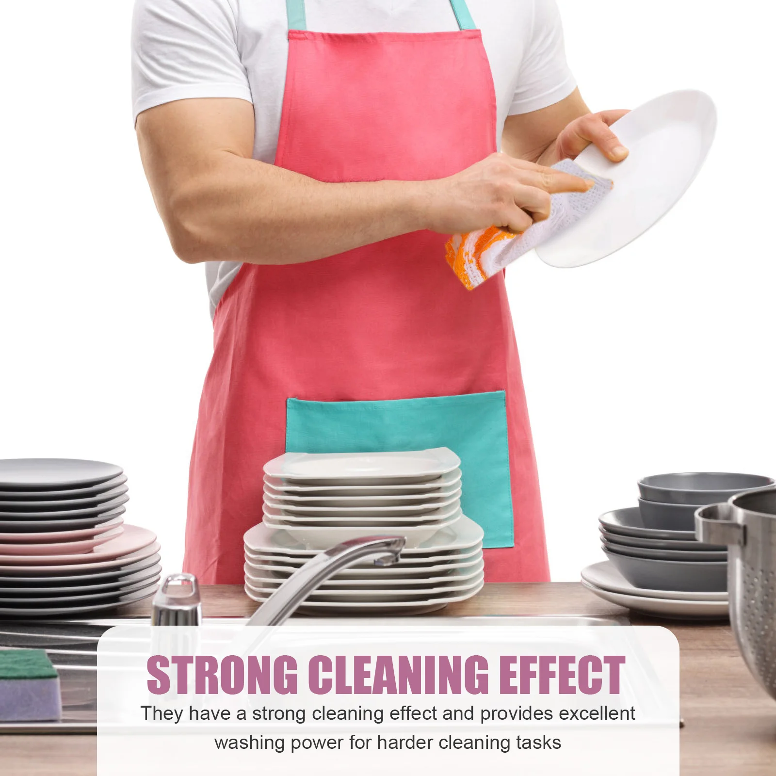 

10pcs Dish Cloths Cotton Yarn Water Absorbent Durable Kitchen Cleaning Rags Scouring Pads Home Supplies Tea Towels Strong