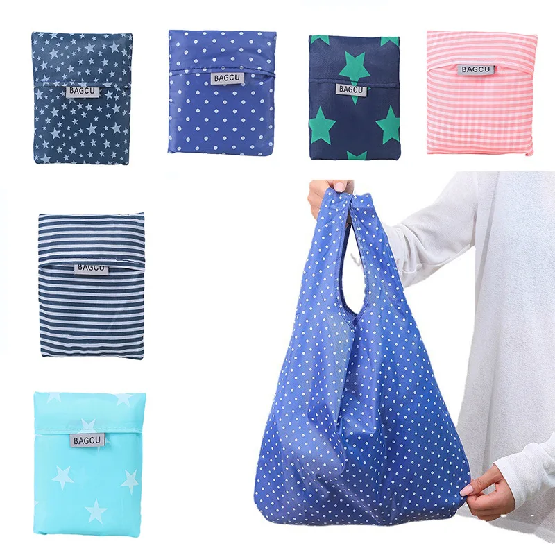 Portable Foldable Large Shopping Bag Tote Large Capacity Reusable Grocery Handbags Eco-Friendly Shopper Cloth Bags for Travel